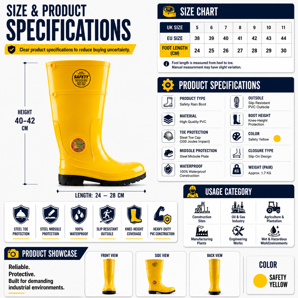 Safety Rain Boots: M986