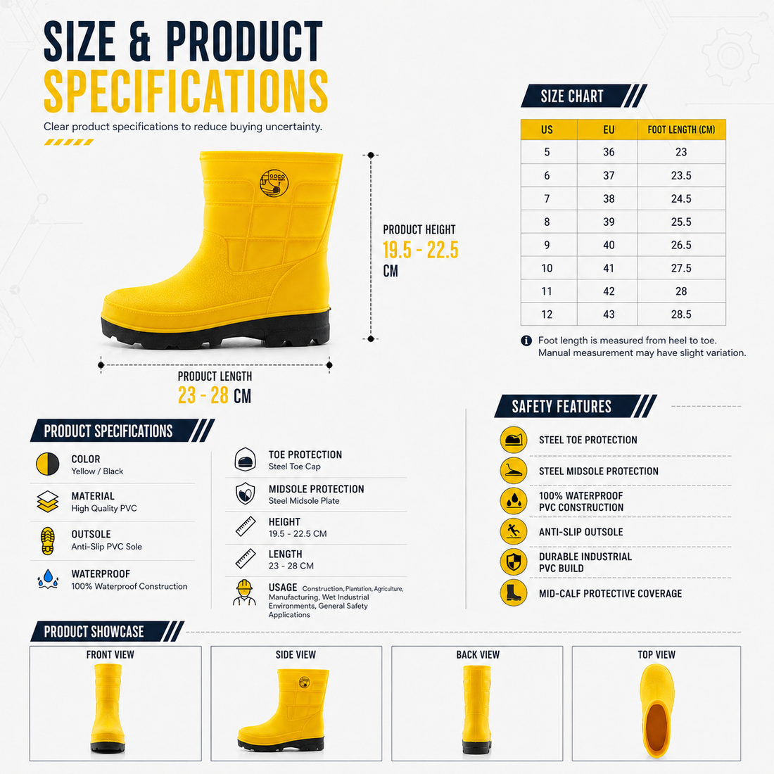 Safety Rain Boots: M985