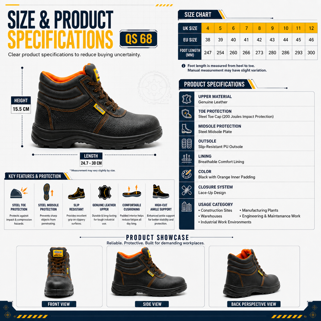 Safety Shoe: QS 68